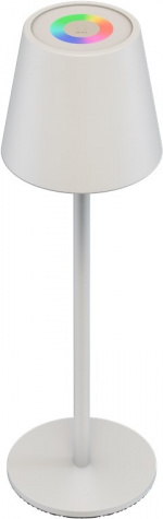 Goobay Trådlös LED-bordslampa RGBW, vit med touch-styrning, 150 lm, många RGB-ljusfärger och varmvitt (3000 K), steglöst dimbar