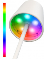 Goobay Trådlös LED-bordslampa RGBW, vit med touch-styrning, 150 lm, många RGB-ljusfärger och varmvitt (3000 K), steglöst dimbar