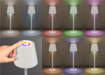 Goobay Trådlös LED-bordslampa RGBW, vit med touch-styrning, 150 lm, många RGB-ljusfärger och varmvitt (3000 K), steglöst dimbar