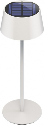 Goobay Trådlös LED-bordslampa med solcell, vit med touchkontroll, 150 lm, varmvit (3000 K), steglöst dimbar Goobay Trådlös LED-bordslampa med solcell, vit med touchkontroll, 150 lm, varmvit (3000 K), steglöst dimbar