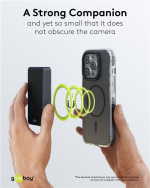 Goobay Magnetisk trådlös powerbank 10.000 mAh fäster magnetiskt på baksidan av mobiltelefonen, perfekt för samtidig laddning och telefonering Goobay Magnetisk trådlös powerbank 10.000 mAh fäster magnetiskt på baksidan av mobiltelefonen, perfekt för samtidig laddning och telefonering