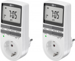 Goobay Digital timer, set om 2 programmerbar timer med kontakt med skyddsjord (typ F) Goobay Digital timer, set om 2 programmerbar timer med kontakt med skyddsjord (typ F)