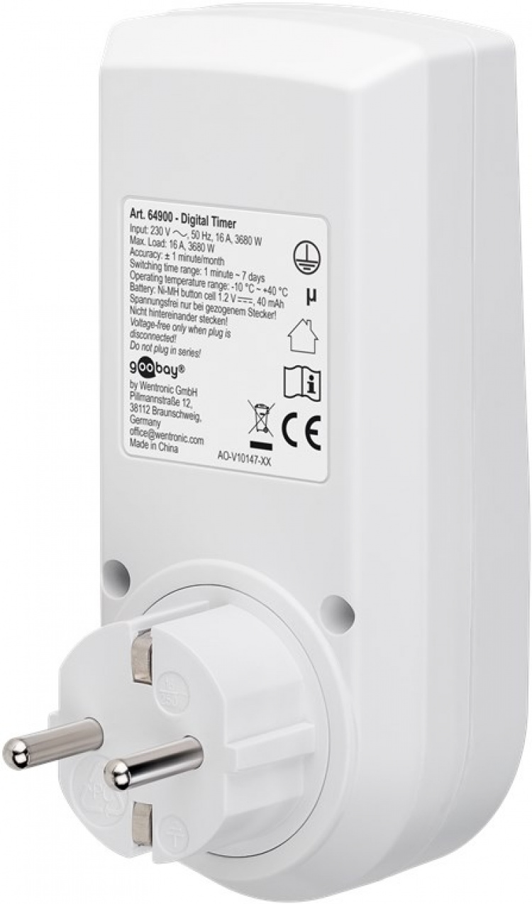 Goobay Digital timer, set om 2 programmerbar timer med kontakt med skyddsjord (typ F) Goobay Digital timer, set om 2 programmerbar timer med kontakt med skyddsjord (typ F)