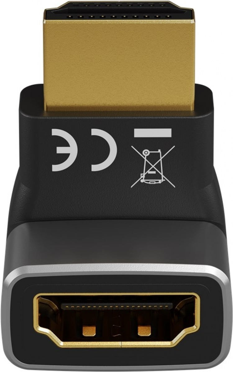 Goobay HDMI™ vinkeladapter 90° vertikal, 8K/60Hz HDMI™-uttag (typ A) > HDMI™ kontakt (typ A) 90 ° Goobay HDMI™ vinkeladapter 90° vertikal, 8K/60Hz HDMI™-uttag (typ A) > HDMI™ kontakt (typ A) 90 °