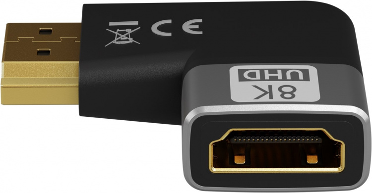 Goobay HDMI™ vinkeladapter 90° horisontal, 8K/60Hz HDMI™-uttag (typ A) > HDMI™ kontakt (typ A) 90 ° Goobay HDMI™ vinkeladapter 90° horisontal, 8K/60Hz HDMI™-uttag (typ A) > HDMI™ kontakt (typ A) 90 °