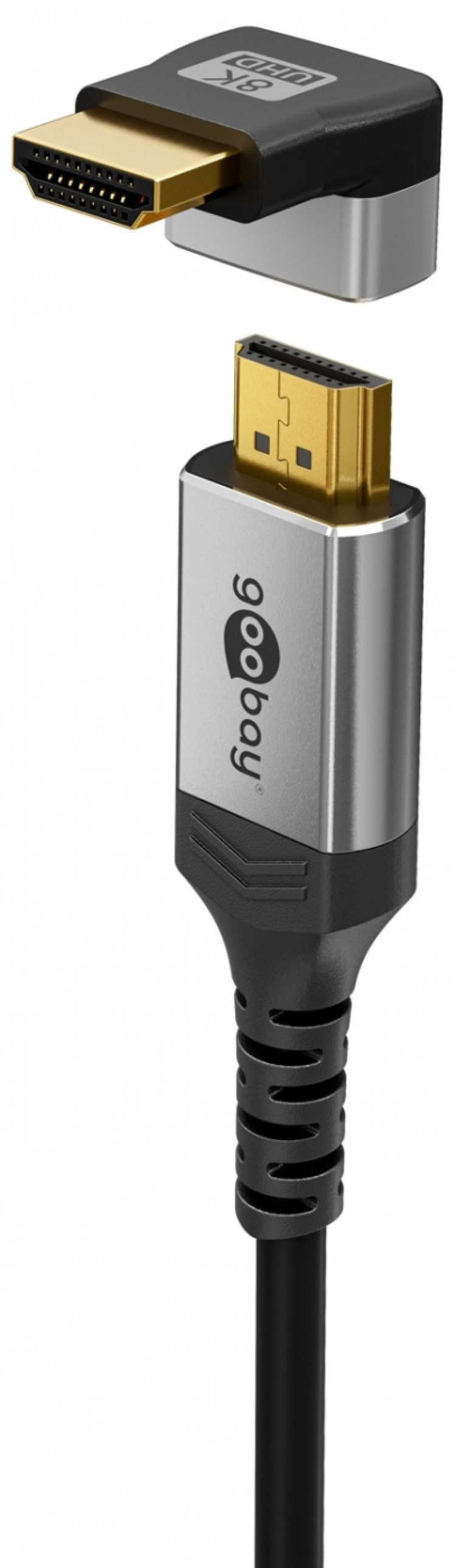 Goobay HDMI™ vinkeladapter 270° vertikal, 8K/60Hz HDMI™-uttag (typ A) > HDMI™ kontakt (typ A) 270 °
