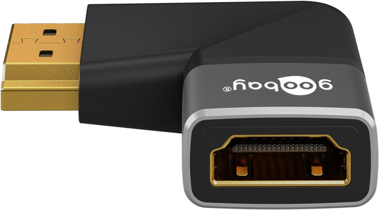 Goobay HDMI™ vinkeladapter 270° horisontal, 8K/60Hz HDMI™-uttag (typ A) > HDMI™ kontakt (typ A) 270 ° Goobay HDMI™ vinkeladapter 270° horisontal, 8K/60Hz HDMI™-uttag (typ A) > HDMI™ kontakt (typ A) 270 °