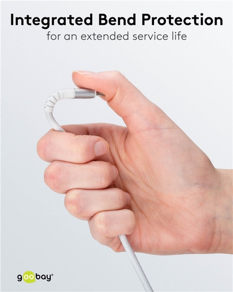 Goobay Lightning-USB-A supersoft textilkabel med metallkontakter, 2 m, vit MFi-certifierad, elegant och extra robust laddnings- och synkroniseringskabel för Apple iPhone/iPad (vit) Goobay Lightning-USB-A supersoft textilkabel med metallkontakter, 2 m, vit MFi-certifierad, elegant och extra robust laddnings- och synkroniseringskabel för Apple iPhone/iPad (vit)