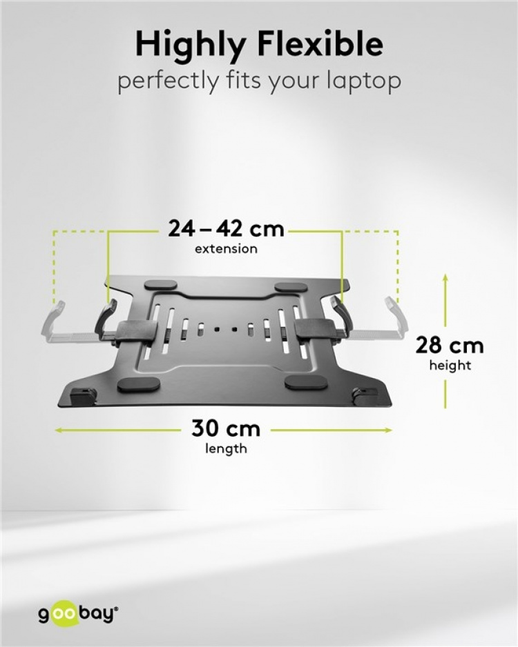 Goobay Skärmfäste med laptop-arm Flex, svart workstation för bildskärmar från 13 till 32 tum (33 - 81 cm) plus en bärbar dator, bildskärm max. 8 kg/bärbar dator 4,5 kg Goobay Skärmfäste med laptop-arm Flex, svart workstation för bildskärmar från 13 till 32 tum (33 - 81 cm) plus en bärbar dator, bildskärm max. 8 kg/bärbar dator 4,5 kg