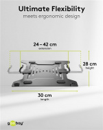 Goobay Laptopfäste för monitorarm, svart för bärbara datorer från 10 till 15,6 tum (25 - 40 cm), max. 4,5 kg, för montering på ett bildskärmsfäste Goobay Laptopfäste för monitorarm, svart för bärbara datorer från 10 till 15,6 tum (25 - 40 cm), max. 4,5 kg, för montering på ett bildskärmsfäste