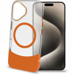 Celly Magdual MagSafe-kompatibelt skal iPhone 16 Orange + Transparent Celly Magdual MagSafe-kompatibelt skal iPhone 16 Orange + Transparent