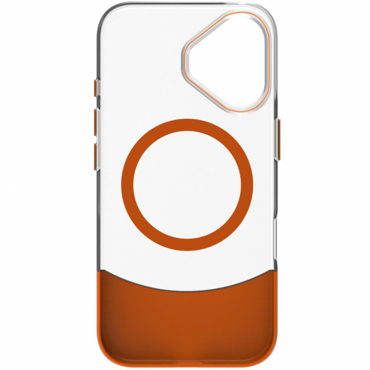 Celly Magdual MagSafe-kompatibelt skal iPhone 16 Orange + Transparent Celly Magdual MagSafe-kompatibelt skal iPhone 16 Orange + Transparent