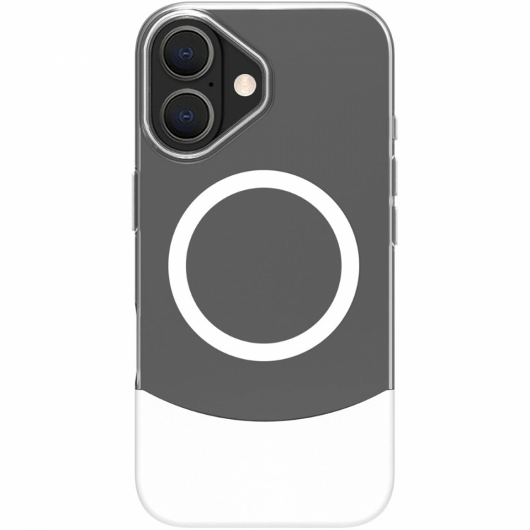 Celly Magdual MagSafe-kompatibelt skal iPhone 16 Vit + Transparent Celly Magdual MagSafe-kompatibelt skal iPhone 16 Vit + Transparent