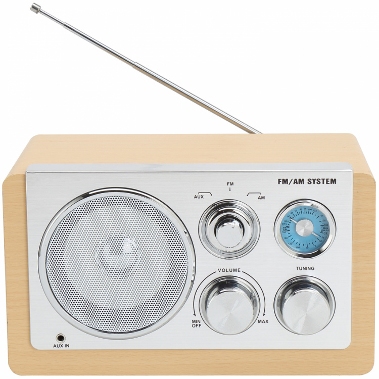 Denver Radio AM/FM Analog inställning AUX-ingång TR-63LW Ljust trä