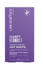 Lee Stafford Bleach Blondes Purple Toning Hot Shots 4 x 15 ml