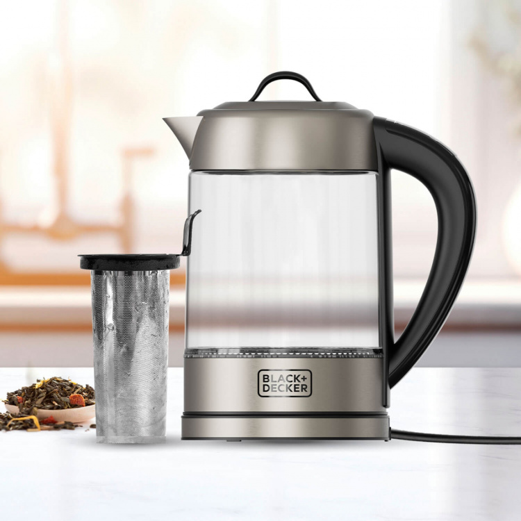 BLACK+DECKER Vattenkokare i Glas med Té-filter 1,7L