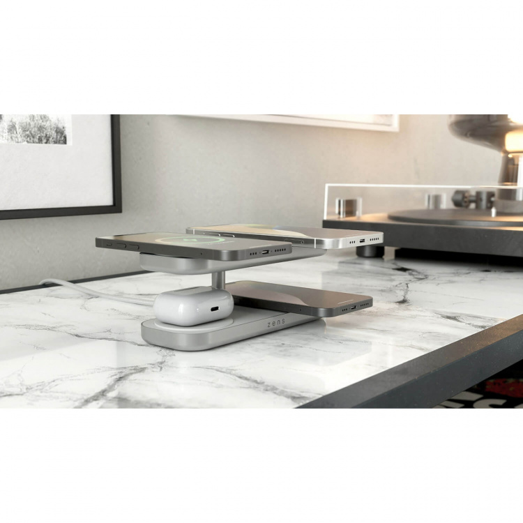 Zens Trådlös Laddare Quattro Pro 4 Qi2 Vit