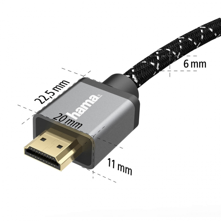 Hama Kabel HDMI Ultra High Speed 8K 48Gbit/s Metall Guld 5.0m