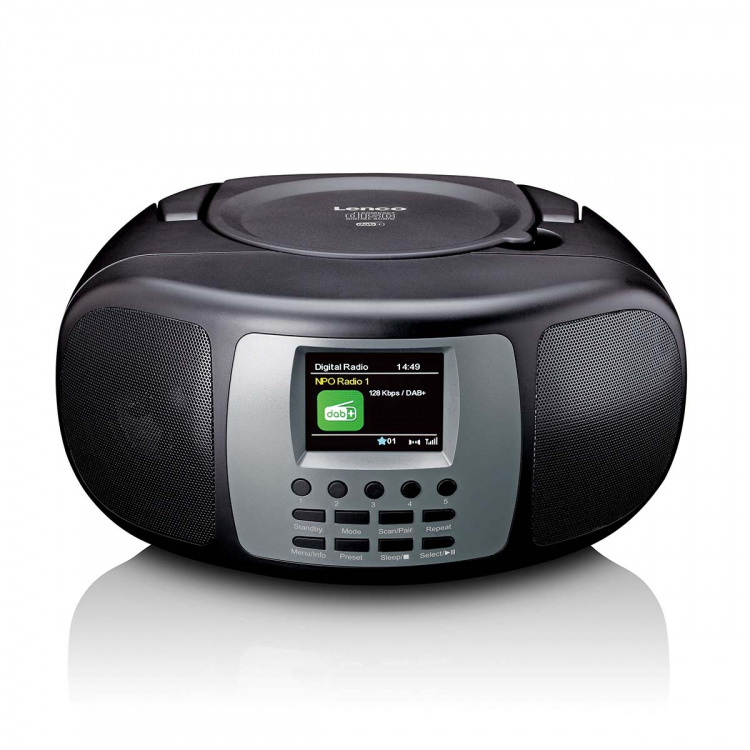 Lenco Bärbar DAB+/FM-radio med Bluetooth® CD-spelare och stor LCD-färgdisplay Svart