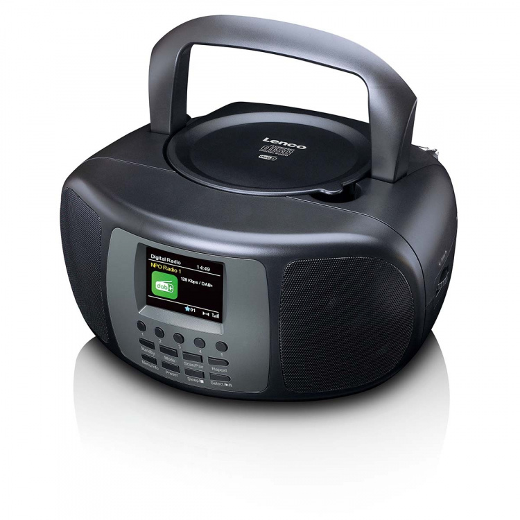 Lenco Bärbar DAB+/FM-radio med Bluetooth® CD-spelare och stor LCD-färgdisplay Svart