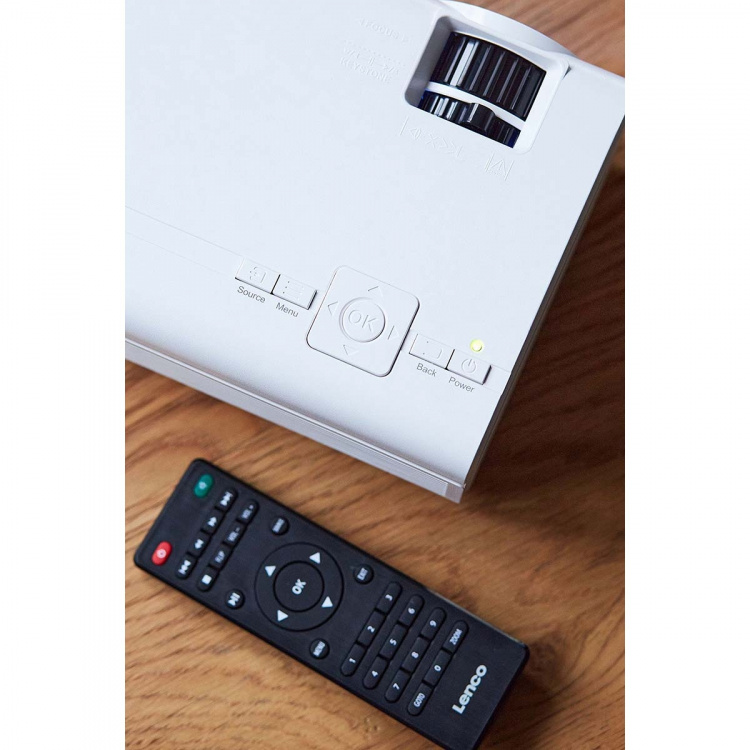 Lenco LCD-projektor med hög upplösning, stödjer Full HD 1080P-innehåll Vit Lenco LCD-projektor med hög upplösning, stödjer Full HD 1080P-innehåll Vit