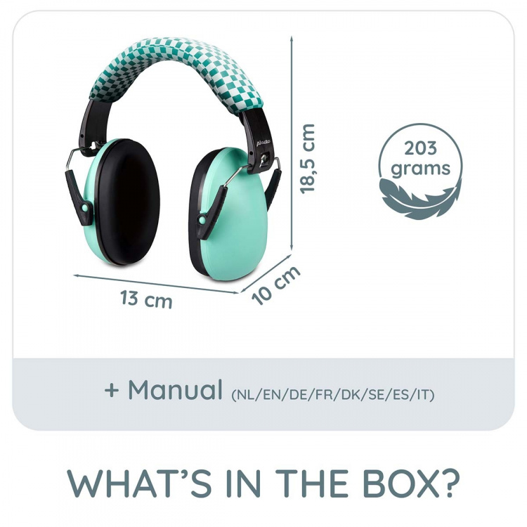 Alecto Hörselkåpor för bebisar och småbarn Green