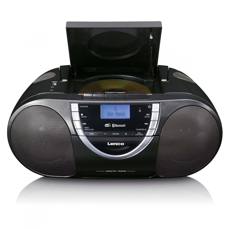 Lenco Bärbar DAB+- och FM-radio med CD-kassett och Bluetooth® Svart