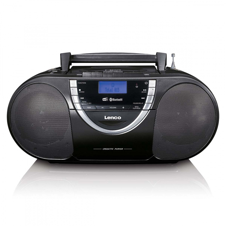 Lenco Bärbar DAB+- och FM-radio med CD-kassett och Bluetooth® Svart
