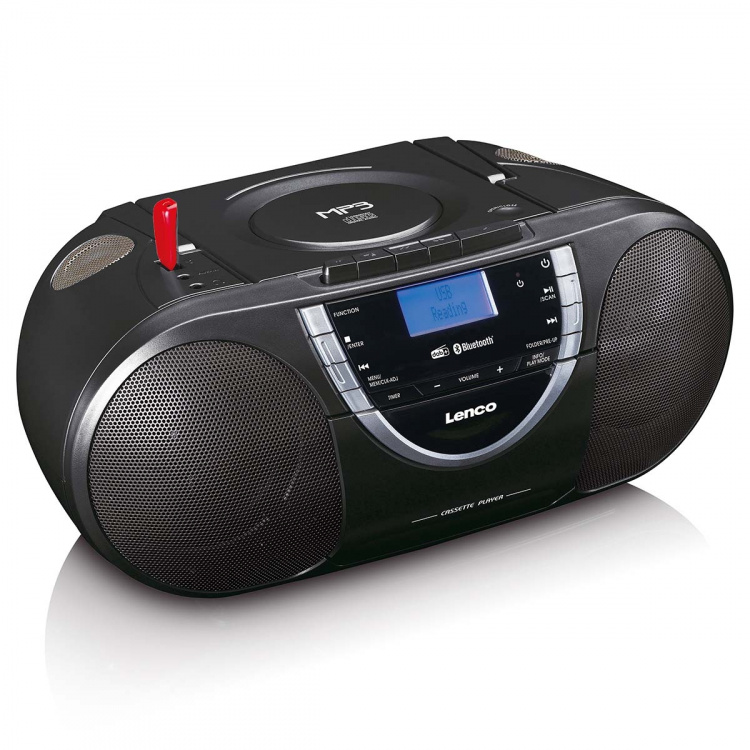 Lenco Bärbar DAB+- och FM-radio med CD-kassett och Bluetooth® Svart