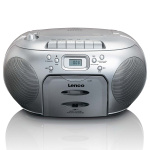 Lenco Bärbar FM-radio CD-kassettspelare Silver Lenco Bärbar FM-radio CD-kassettspelare Silver