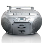 Lenco Bärbar FM-radio CD-kassettspelare Silver Lenco Bärbar FM-radio CD-kassettspelare Silver