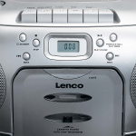 Lenco Bärbar FM-radio CD-kassettspelare Silver Lenco Bärbar FM-radio CD-kassettspelare Silver