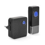 Nedis Trådlösa dörrklockan | Strömadapter | 100 - 240 V AC 50/60 Hz | 1x 23A 12V | Volym: 110 dB | Signalområde: 150 m | IP55 | Justerbar volym | 58 Melodier | 1 Mottagare | Svart