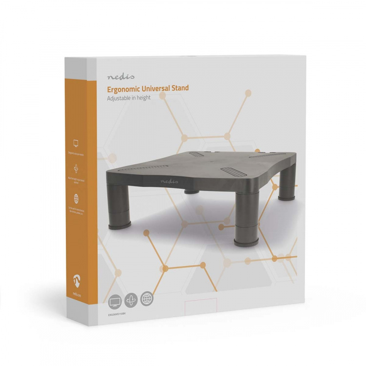 Nedis Skärmfäste | Ergonomi: Yes | Maximal bärförmåga: 18 kg | Universella | Justerbar höjd: Ja