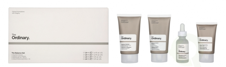 The Ordinary The Balance Set 160 ml Squalane Cleanser 50ml/Salicylic Acid 2% Masque 50ml/Niacinamide 10% + Zinc 1% 30ml/Natural Moisturizing Factors + HA 30ml