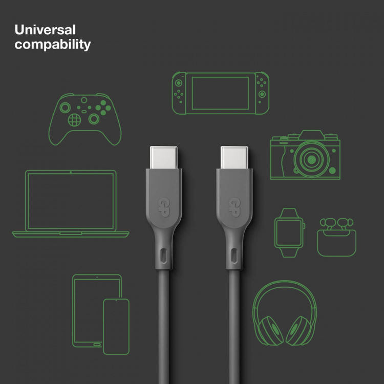 GP Kabel USB-C Till USB-C 60W CC1P 1m GP Kabel USB-C Till USB-C 60W CC1P 1m