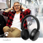 Nedis Trådlösa Over-Ear hörlurar | Maximal batteritid: 12 timmar | Inbygd mikrofon | Tryck på Kontroll | Stöd för röststyrning | Volymkontroll | Svart