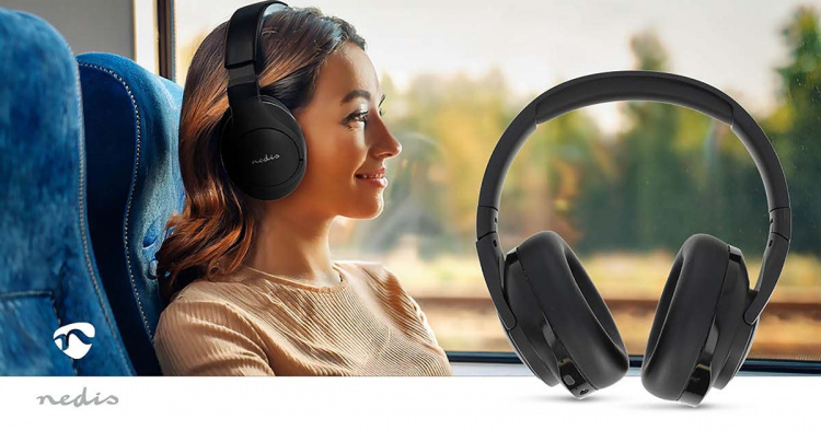 Nedis Trådlösa Over-Ear hörlurar | Maximal batteritid: 28 timmar | Inbygd mikrofon | Tryck på Kontroll | Hybrid (ENC + ANC) | Stöd för röststyrning | Volymkontroll | Svart Nedis Trådlösa Over-Ear hörlurar | Maximal batteritid: 28 timmar | Inbygd mikrofon | Tryck på Kontroll | Hybrid (ENC + ANC) | Stöd för röststyrning | Volymkontroll | Svart