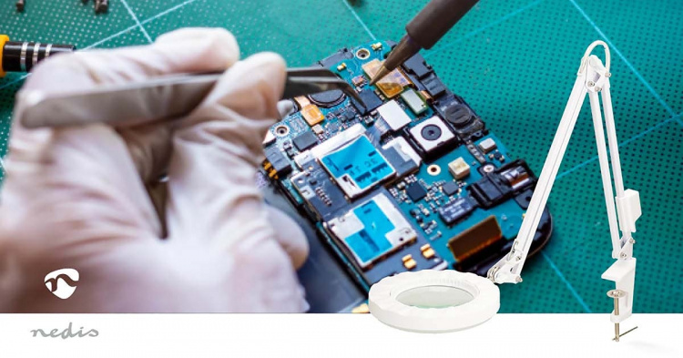 Nedis Förstoringsglas Bordslampa | Linsstyrka: 3 Diopter | 6500 K | 6 W | 700 lm | Vit