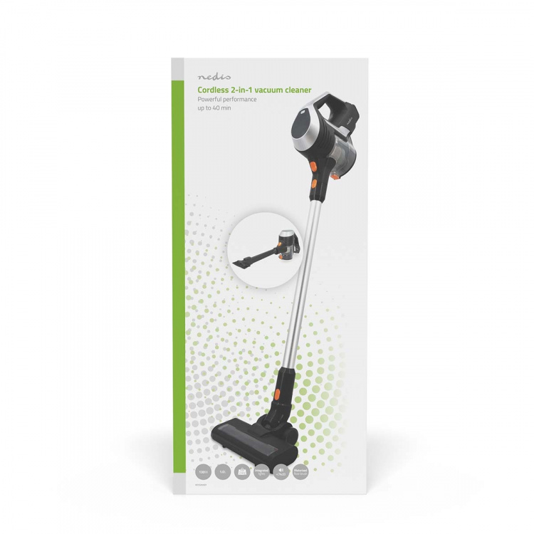 Nedis Skaftdammsugare | 130 W | 25.9 VAC | Motoriserad borste med integrerad belysning | 10000 Pa | HEPA luftfilter | Orange / Svart