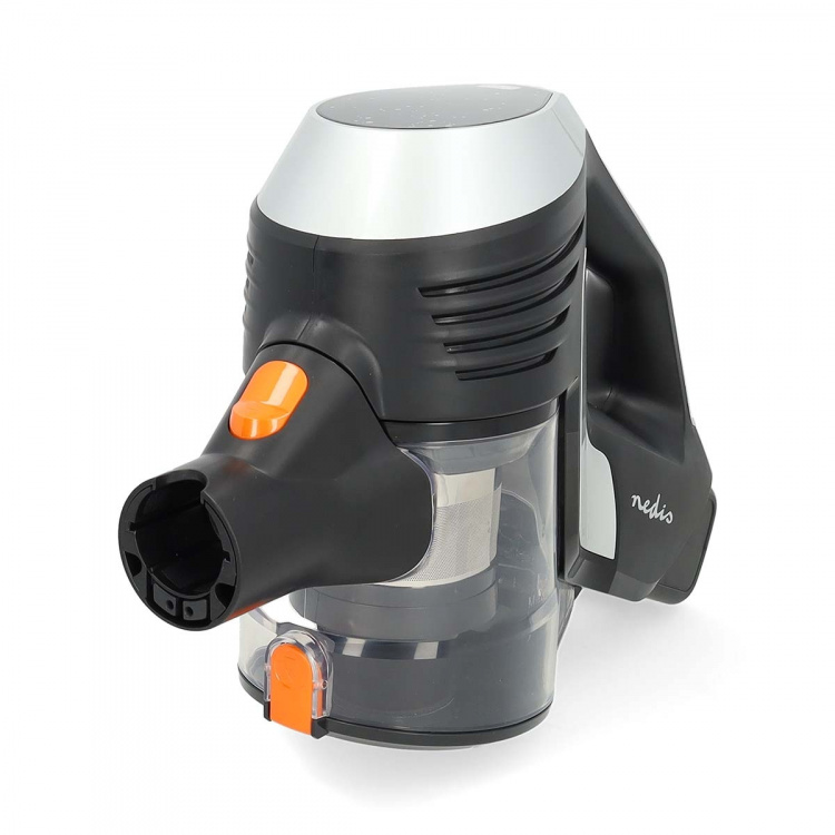 Nedis Skaftdammsugare | 130 W | 25.9 VAC | Motoriserad borste med integrerad belysning | 10000 Pa | HEPA luftfilter | Orange / Svart