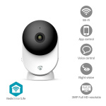 Nedis SmartLife Inomhus Kamera | 3MP Full HD 1296p | microSD (ingår inte) / Molnlagring (tillval) / Onvif | Med rörelsesensor | Nattsikt | Vit Nedis SmartLife Inomhus Kamera | 3MP Full HD 1296p | microSD (ingår inte) / Molnlagring (tillval) / Onvif | Med rörelsesensor | Nattsikt | Vit