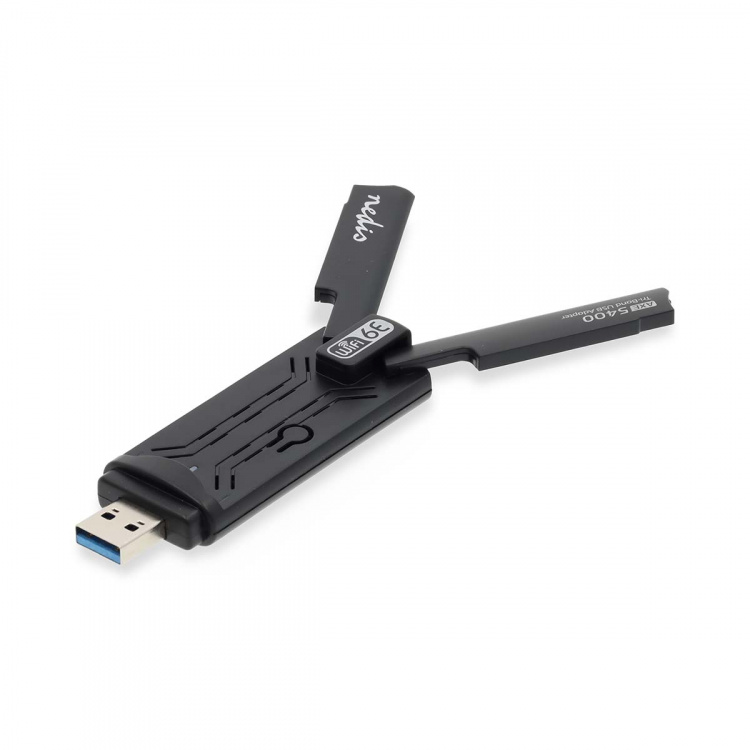 Nedis Nätverks dongle | Wi-Fi | AX5400 | 2.4/5/6 GHz (Triple Band) | USB3.0 | Wi-Fi hastighet total: 5400 Mbps | Windows 10 / Windows 11