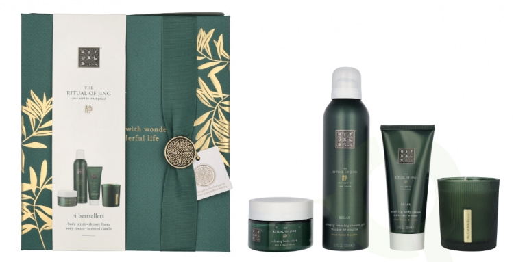 Rituals Jing Set 565 ml Body Cream 100ml/Scented Candle 140ml/Body Scrub 125ml/Foaming Shower Gel 200ml