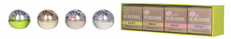 Donna Karan New York DKNY Be Delicious Women Giftset 28 ml Edp 7ml/Extra Delicious Edp 7ml/Golden Delicious 7ml/100% Deicious Edp 7ml