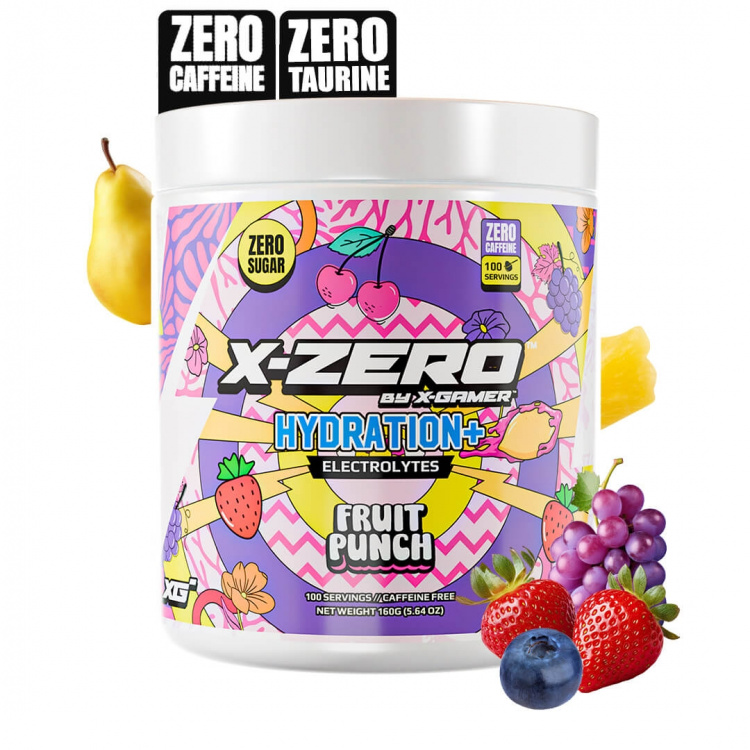 X-GAMER Energidryckspulver X-Zero Hydration+ 160 gram Fruit Punch
