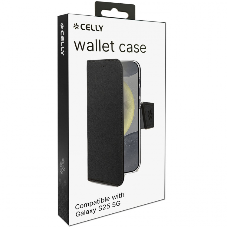 Celly Wally Wallet Case Galaxy S25 Svart