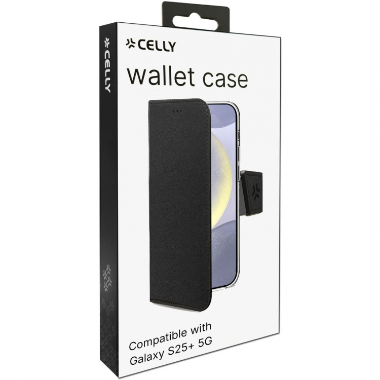 Celly Wally Wallet Case Galaxy S25+ Svart
