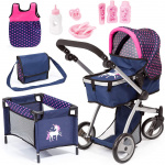 Bayer Dolls Pram Mega Set - Marinblå (18354AC)