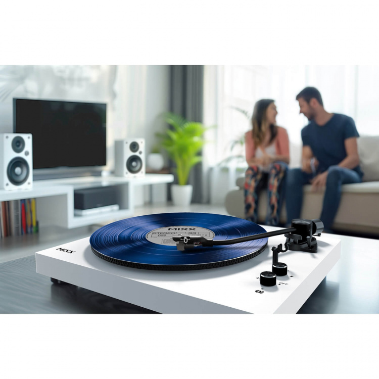 MIXX Skivspelare Vinyl Inkl Högtalare System 5 Stereo Vit
